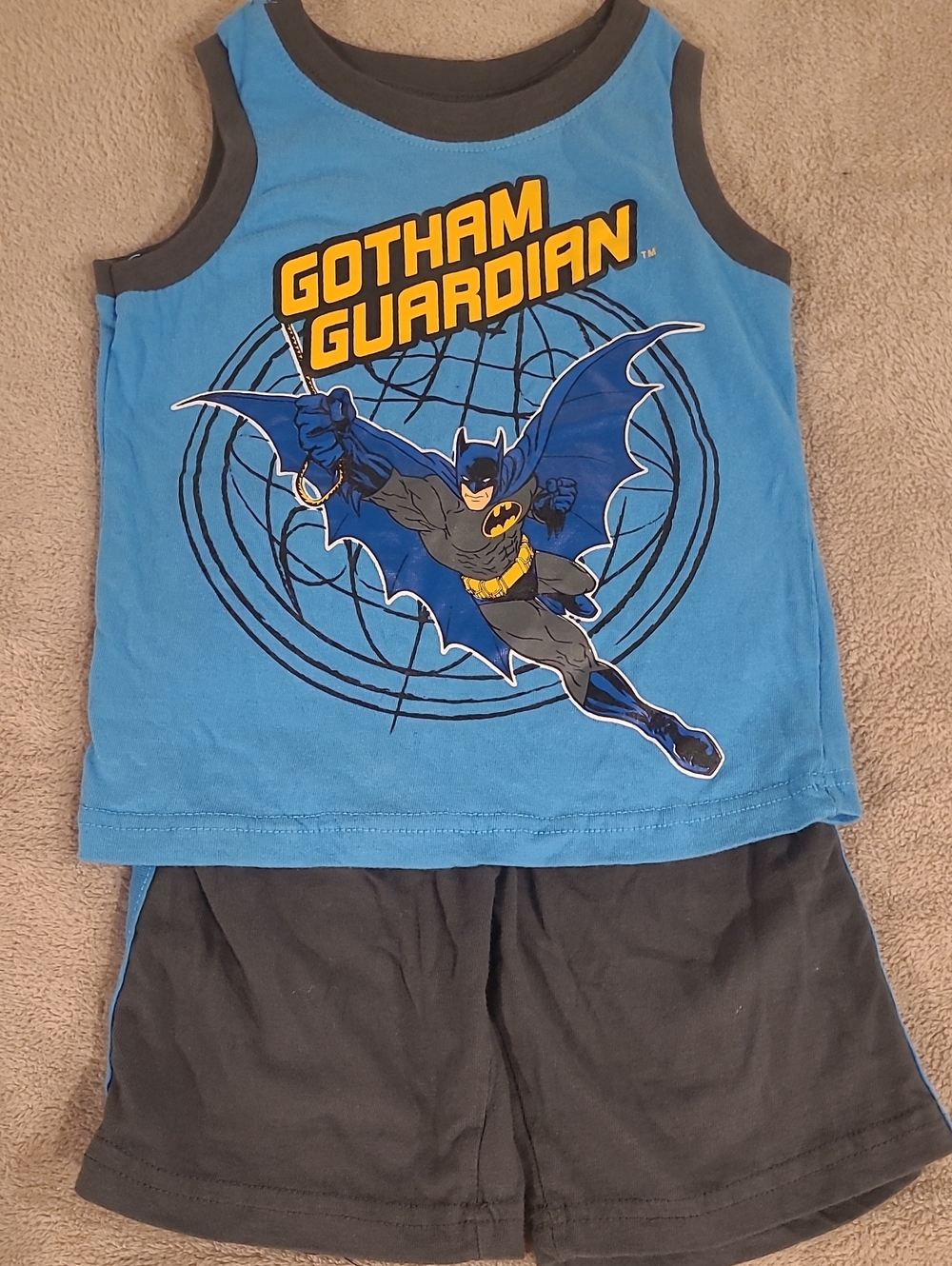 Batman 'Gotham Guardian' Blue and Black Kids Tank & Shorts Set 3T
